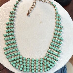Vintage Green and Gold Statement Necklace